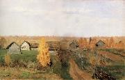 Levitan, Isaak Golden autumn in the Village Sweden oil painting artist